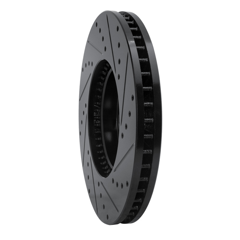 Lexus IS300 Brake Rotor (1) - Front Left - R1 Concepts - Drilled & Slotted - Black - `92-`10